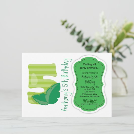 Safari Big Vijf om zijn vijfde verjaardag te viere Kaart (Staand voorkant)