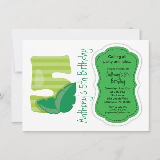 Safari Big Vijf om zijn vijfde verjaardag te viere Kaart (Voorkant)