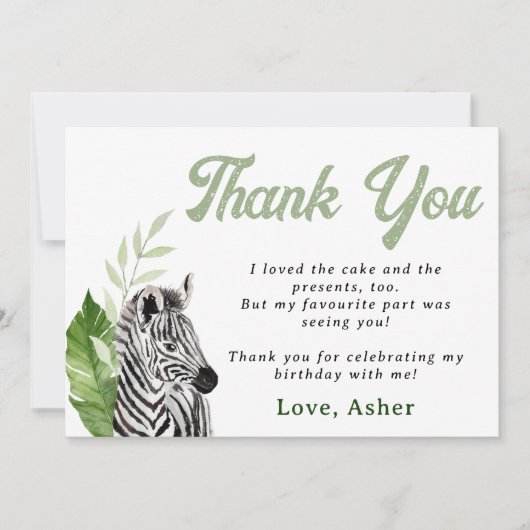 Safari Birthday Bedankt (Voorkant)