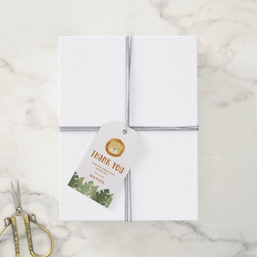 Safari Birthday Dank je Label Cadeaulabel (Met Touw)