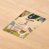 Safari Birthday Gepersonaliseerd Cute Oerwouden An Acryl Uitnodigingen (Laagn)