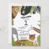 Safari Birthday Gepersonaliseerd Cute Oerwouden An Kaart (Voorkant)