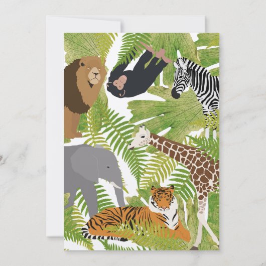 Safari Birthday Gepersonaliseerd Cute Oerwouden An Kaart (Achterkant)