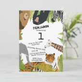 Safari Birthday Gepersonaliseerd Cute Oerwouden An Kaart (Staand voorkant)