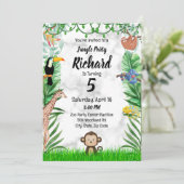 Safari Birthday Invitation - Oerwoud Birthday Part Kaart (Staand voorkant)