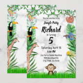 Safari Birthday Invitation - Oerwoud Birthday Part Kaart (Voorkant / Achterkant)