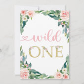 Safari Birthday Invitation Wild One Uitnodiging (Achterkant)