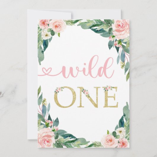 Safari Birthday Invitation Wild One Uitnodiging (Achterkant)