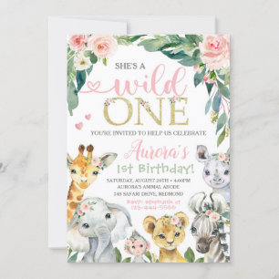 Safari Birthday Invitation Wild One Uitnodiging