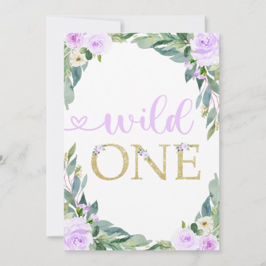 Safari Birthday Invitation Wild One Uitnodiging (Achterkant)