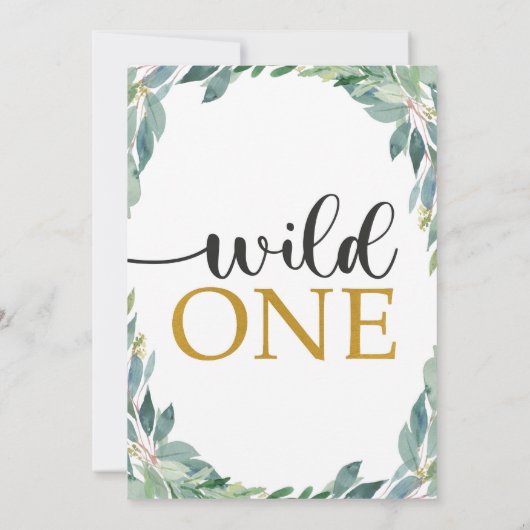 Safari Birthday Invitation Wild One Uitnodiging (Achterkant)