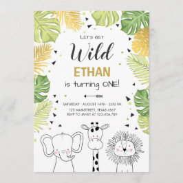 Safari Birthday Invitation Zoo Wilde Oerwouden Kaart
