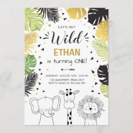 Safari Birthday Invitation Zoo Wilde Oerwouden Kaart
