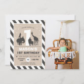 Safari Birthday Invitation Zoo Wilde Oerwouden Kaart (Voorkant)