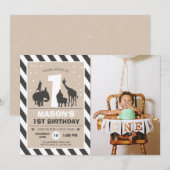 Safari Birthday Invitation Zoo Wilde Oerwouden Kaart (Voorkant / Achterkant)