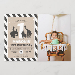Safari Birthday Invitation Zoo Wilde Oerwouden Kaart
