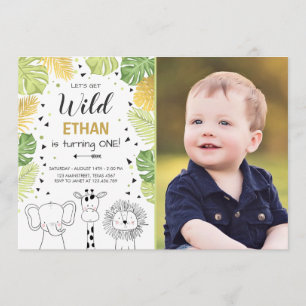 Safari Birthday Invitation Zoo Wilde Oerwouden Kaart
