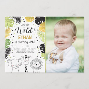 Safari Birthday Invitation Zoo Wilde Oerwouden Kaart