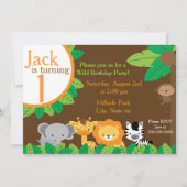 Safari Birthday Invite Kaart (Voorkant)