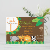 Safari Birthday Invite Kaart (Staand voorkant)