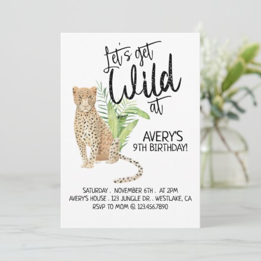 Safari Birthday, laten we Wild krijgen, elke leeft Kaart (Staand voorkant)