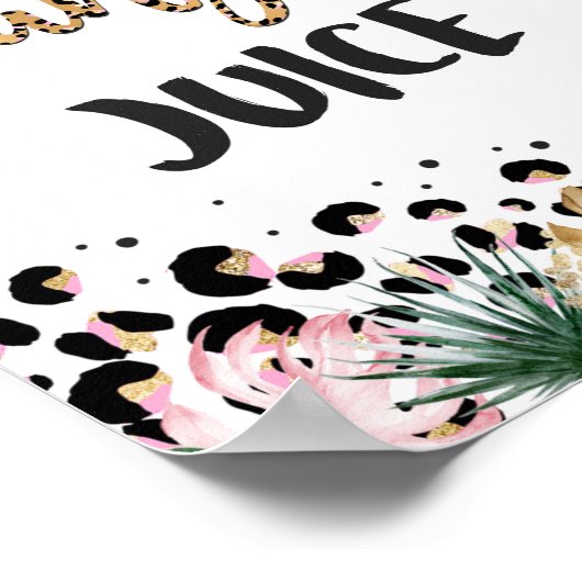 Safari Birthday Leopard Print Oerwoud Juice Sign. (Hoek)