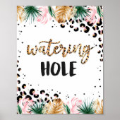 Safari Birthday Leopard Print Watering Hole Sign (Voorkant)