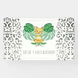 Safari Birthday Lion Illustration Spandoek