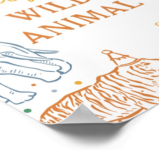 Safari Birthday Party Adopt an Animal Table Sign Poster (Hoek)