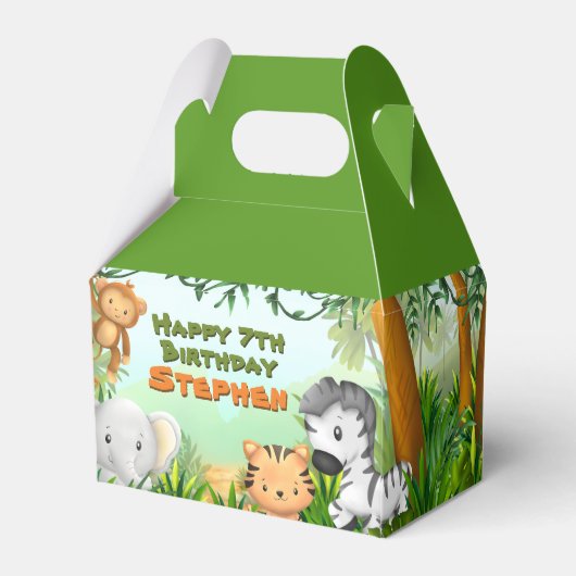 Safari Birthday Party Bedankdoosjes (Achterkant)