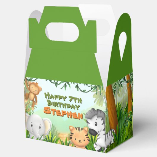 Safari Birthday Party Bedankdoosjes (Geopend)