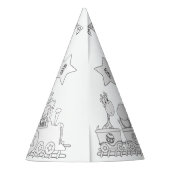 Safari Birthday Party - Color Your own Party Pet Feesthoedjes (Achterkant)