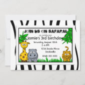 Safari Birthday Party Invitations Kaart (Voorkant)