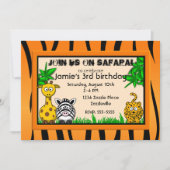 Safari Birthday Party Invitations Kaart (Voorkant)