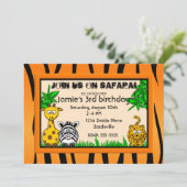 Safari Birthday Party Invitations Kaart (Staand voorkant)