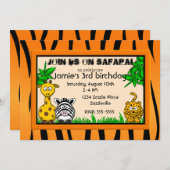 Safari Birthday Party Invitations Kaart (Voorkant / Achterkant)