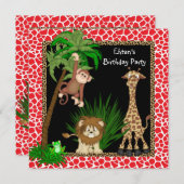 Safari Birthday Party Kaart (Voorkant / Achterkant)