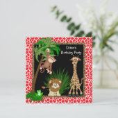 Safari Birthday Party Kaart (Staand voorkant)