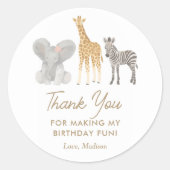 Safari Birthday Party Ronde Sticker (Voorkant)