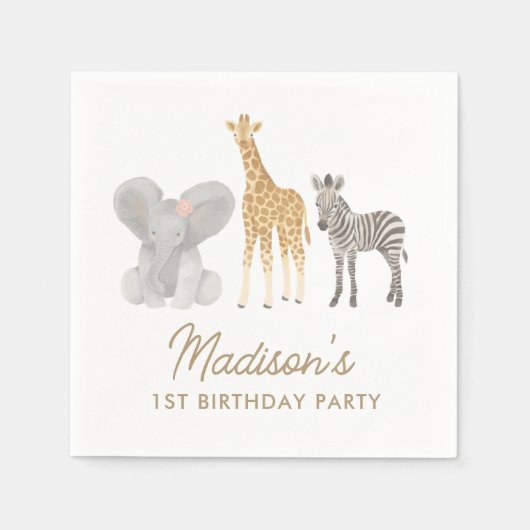 Safari Birthday Party Servet (Voorkant)