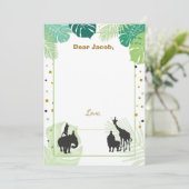 Safari Birthday Time Capsule Boy insert card Zoo Kaart (Staand voorkant)
