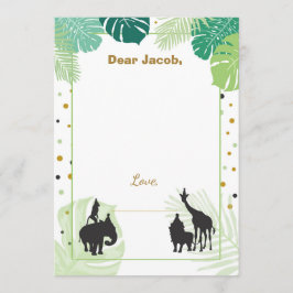 Safari Birthday Time Capsule Boy insert card Zoo Kaart