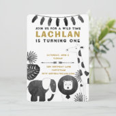 Safari Birthday Uitnodiging (Staand voorkant)