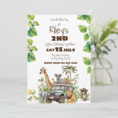 Safari Birthday Uitnodiging (Staand voorkant)