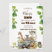 Safari Birthday Uitnodiging (Voorkant / Achterkant)