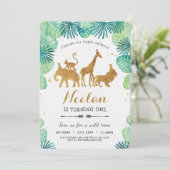 Safari Birthday Uitnodiging (Staand voorkant)