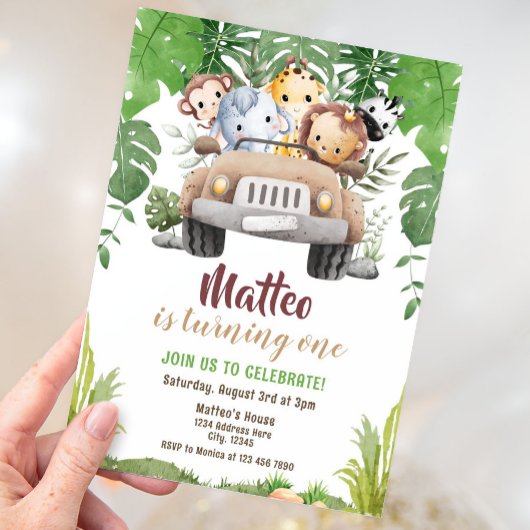 Safari Birthday Uitnodiging