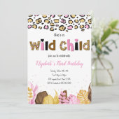 Safari Birthday Uitnodiging (Staand voorkant)