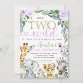 Safari Birthday Uitnodiging twee wilde Uitnodiging (Voorkant)