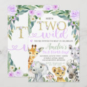 Safari Birthday Uitnodiging twee wilde Uitnodiging (Voorkant / Achterkant)